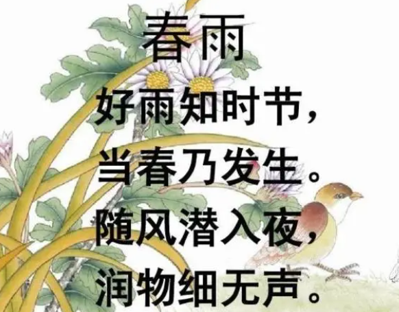 蚂蚁庄园2月4日：“好雨知时节”’，下一句是什么