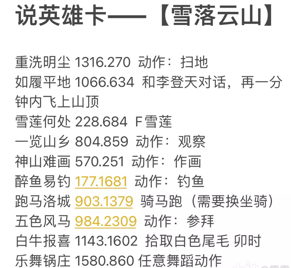 逆水寒雪落云山英雄卡获得方式