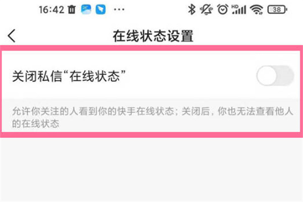 快手怎么不展示自己的在线状态
