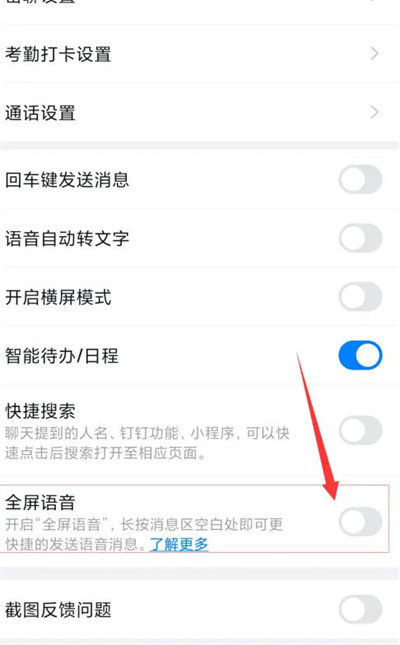 钉钉怎么开启全屏语音的功能